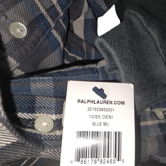 NWT Ralph Lauren Boys hooded plaid button down shirt jacket. - Picture 7 of 8